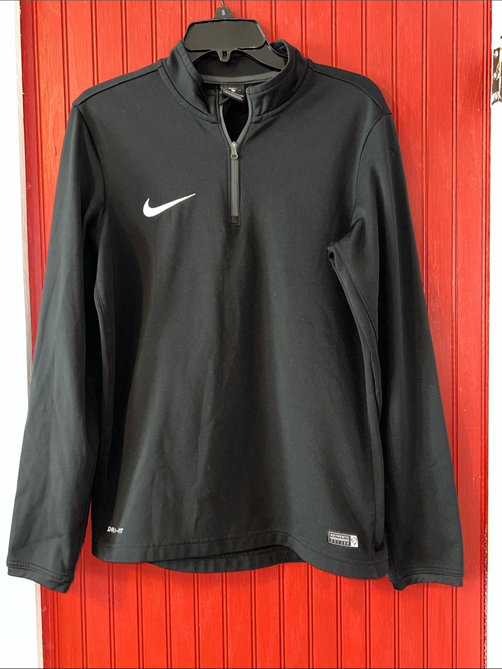 Nike Black Quarter-Zip Performance Pullover Soccer S